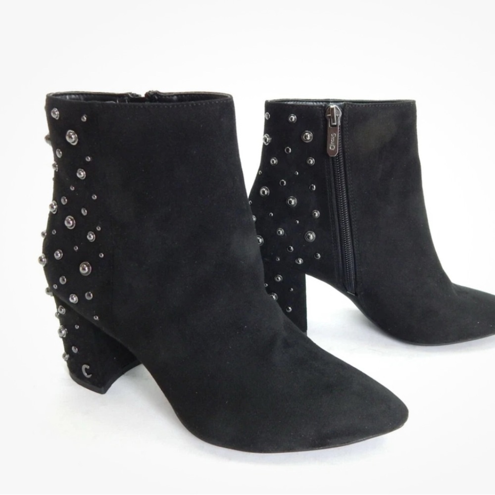 Black studded booties